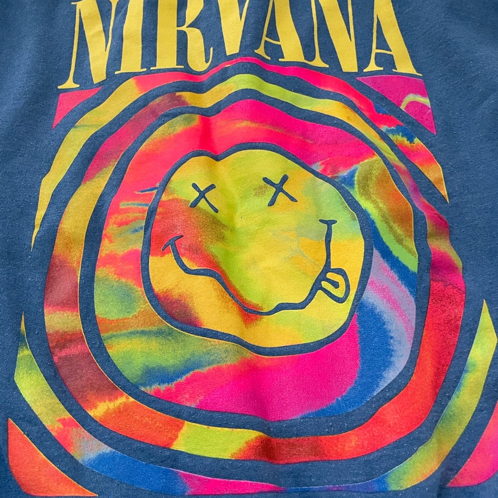 Urban Outfitters NIRVANA Multicolor Graphic Crewneck Sweater - Picture 2 of 4
